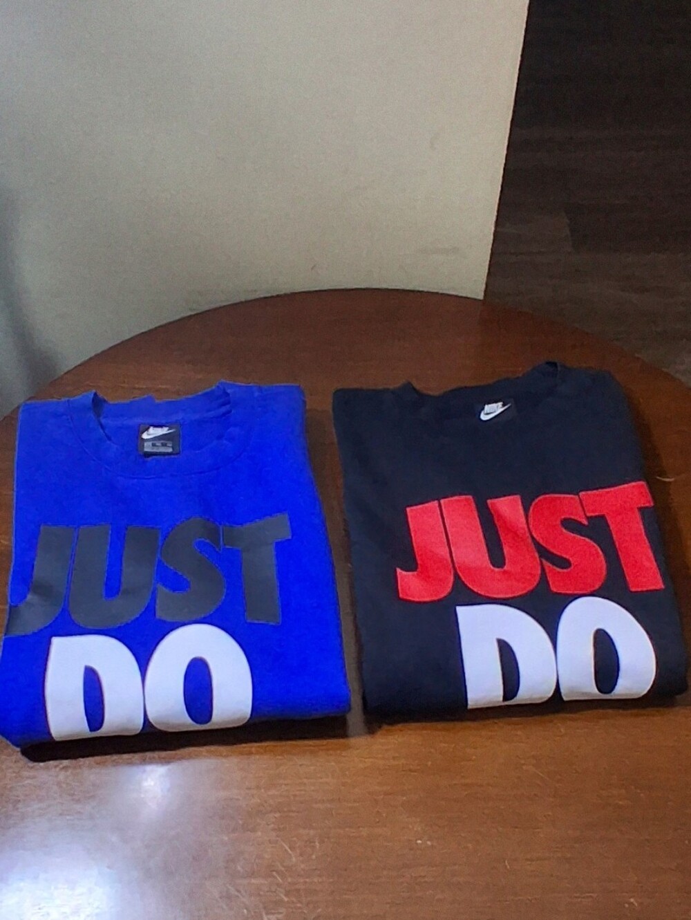 Nike Black & BLUE Crewneck Sweatshirts with "JUST DO IT." Graphics 2-Pack